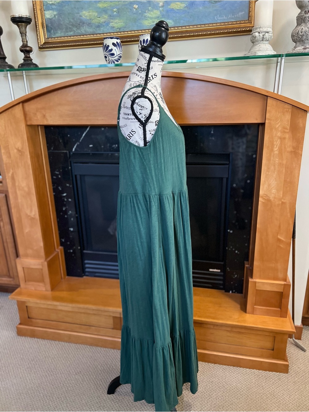 ZSupply Sleeveless Forest Green Maxi Dress with Tiered Skirt - Picture 2 of 10